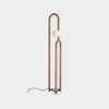 Modern Wood Arc Floor Lamp Minimalist Torchiere Standing Light with Acrylic Orb