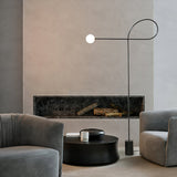 Modern Industrial Arcane Orb Glass Globe Floor Lamp with Metal Frame