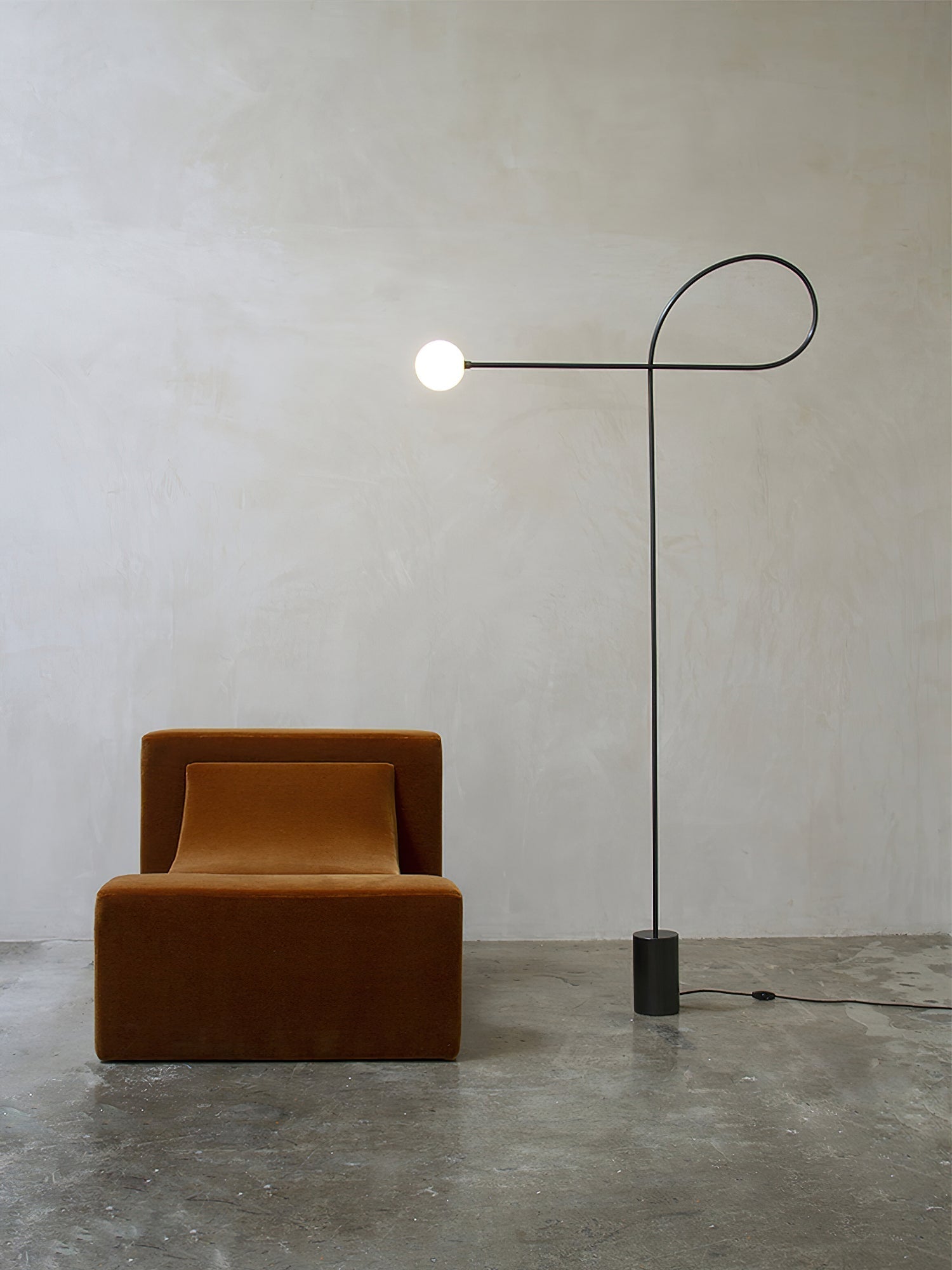 Modern Industrial Arcane Orb Glass Globe Floor Lamp with Metal Frame