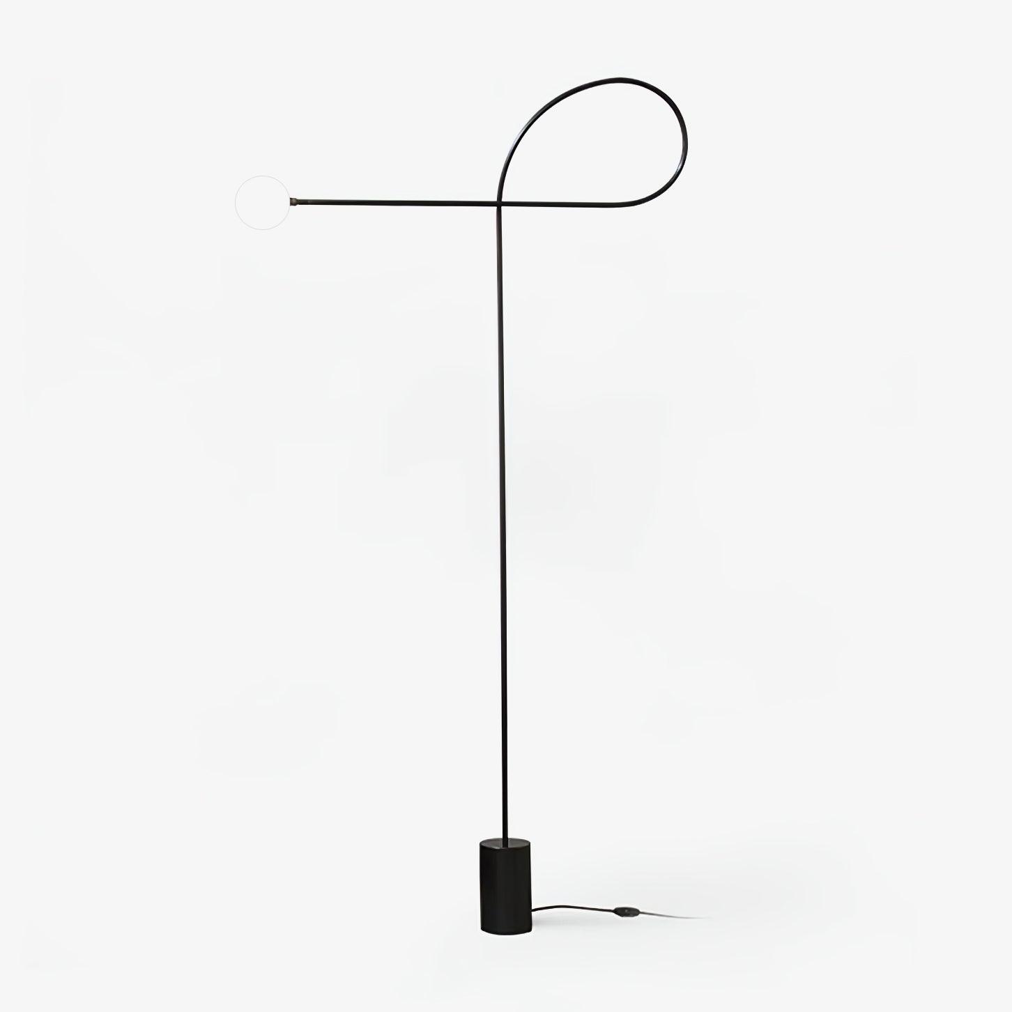 Modern Industrial Arcane Orb Glass Globe Floor Lamp with Metal Frame