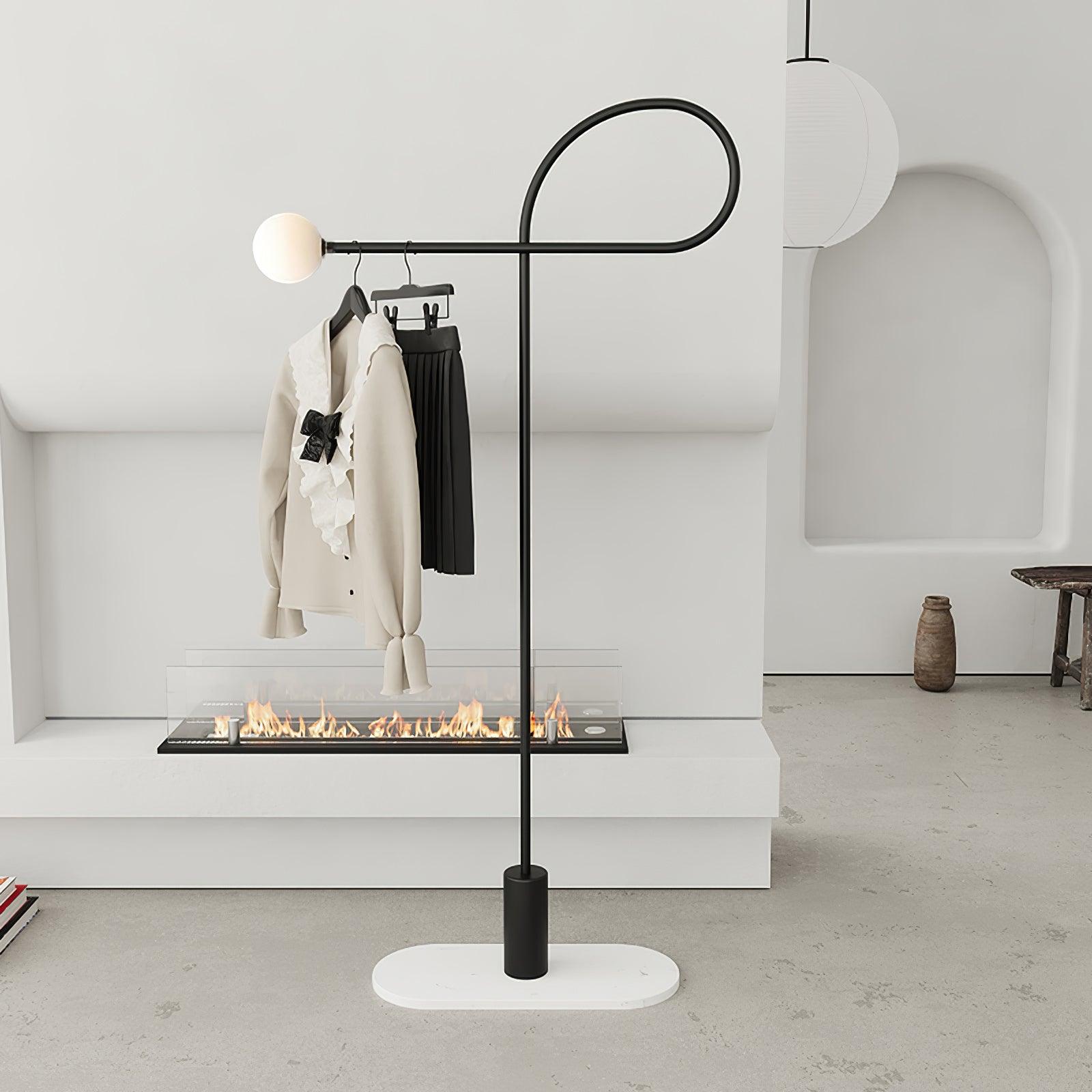 Modern Industrial Arcane Orb Glass Globe Floor Lamp with Metal Frame