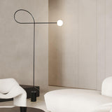 Modern Industrial Arcane Orb Glass Globe Floor Lamp with Metal Frame