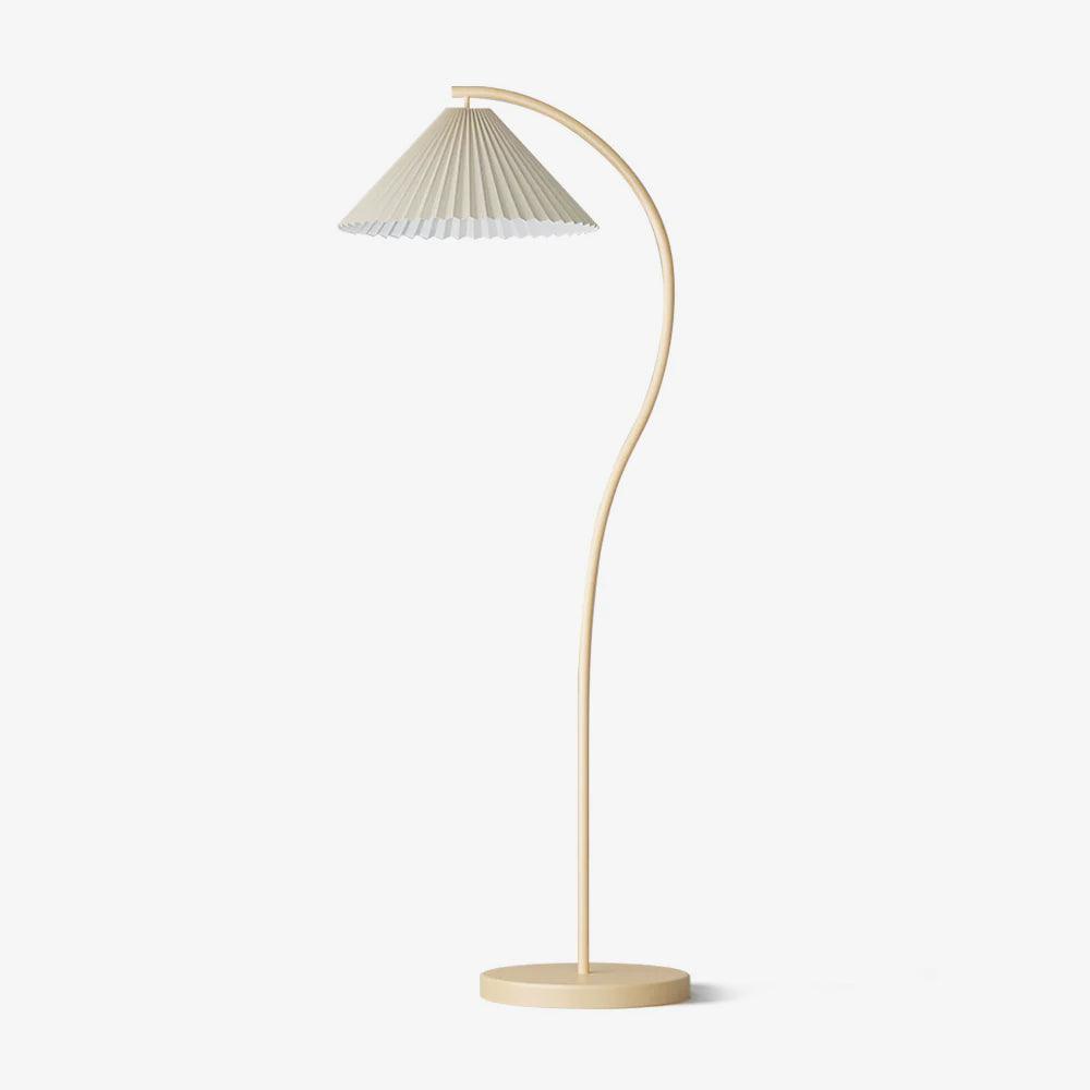 modern-arched-standing-floor-lamp-with-pleated-fabric-shade-in-cream-finish