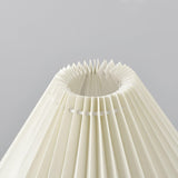 Arched Ceramic Pleated Table Lamp with Fabric Shade Elegant Bedside Desk Lighting for Modern Home Decor