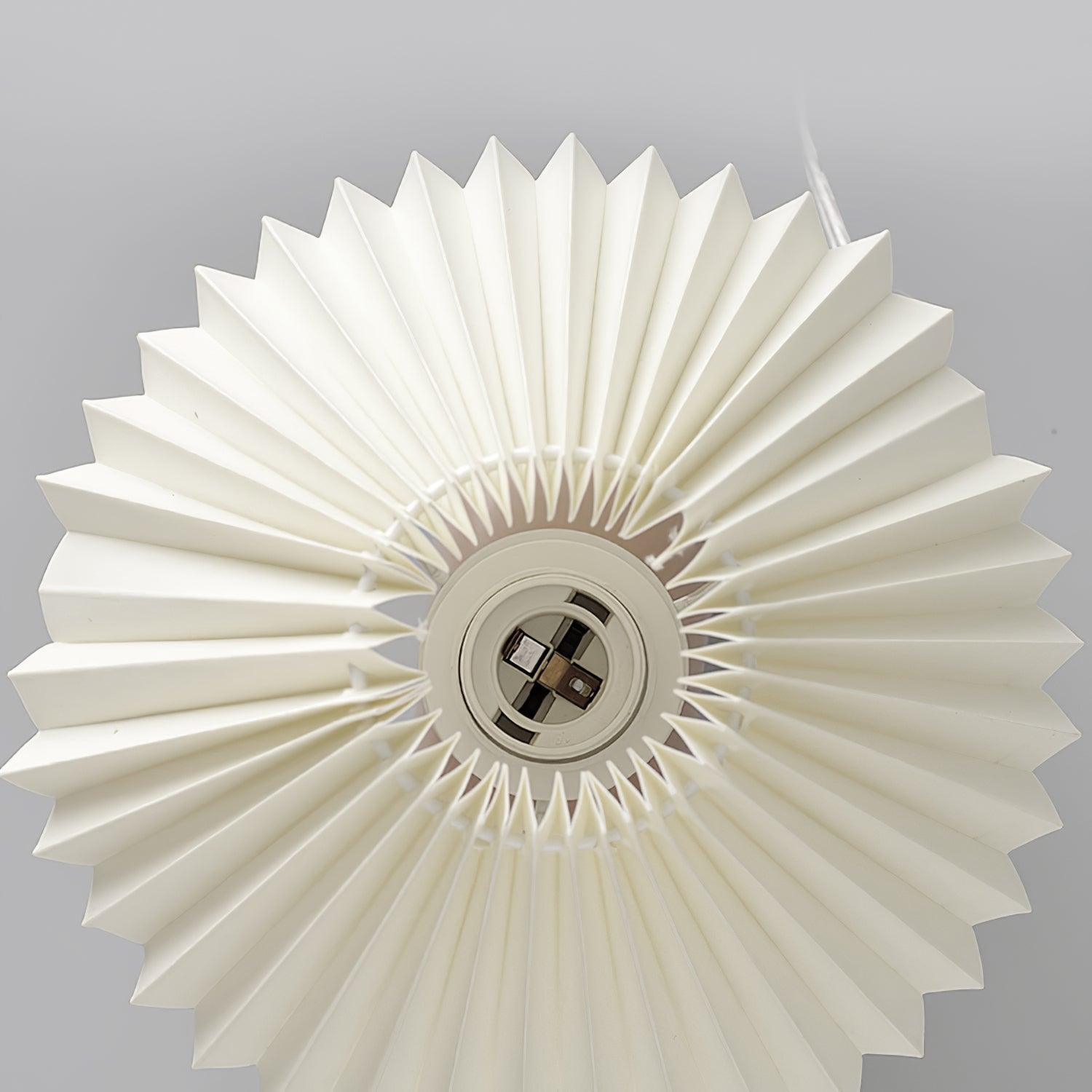 Arched Ceramic Pleated Table Lamp with Fabric Shade Elegant Bedside Desk Lighting for Modern Home Decor