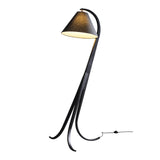 Modern Arcwood Curved Wood Floor Lamp with Fabric Shade for Living Room and Study