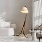 Modern Arcwood Curved Wood Floor Lamp with Fabric Shade for Living Room and Study