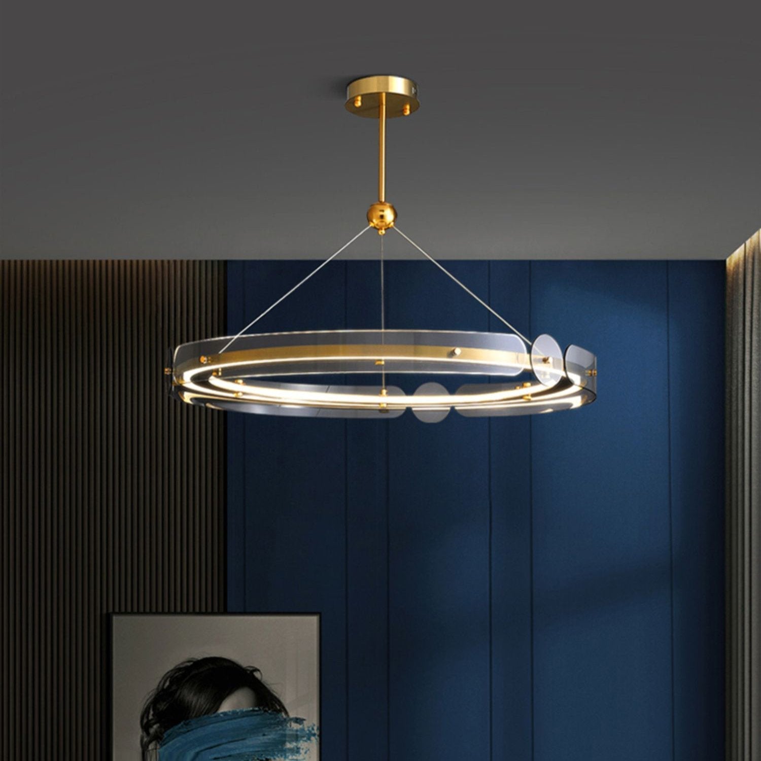modern-gold-round-led-pendant-light-with-smoke-gray-glass-for-dining-room