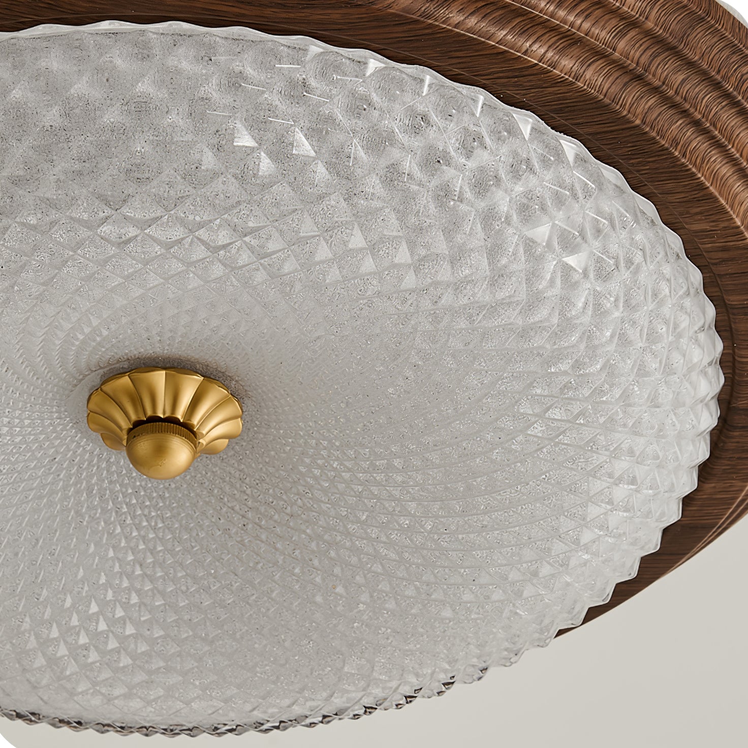 Arlington Modern LED Flush Mount Ceiling Light with Glass Shade and Wood Finish