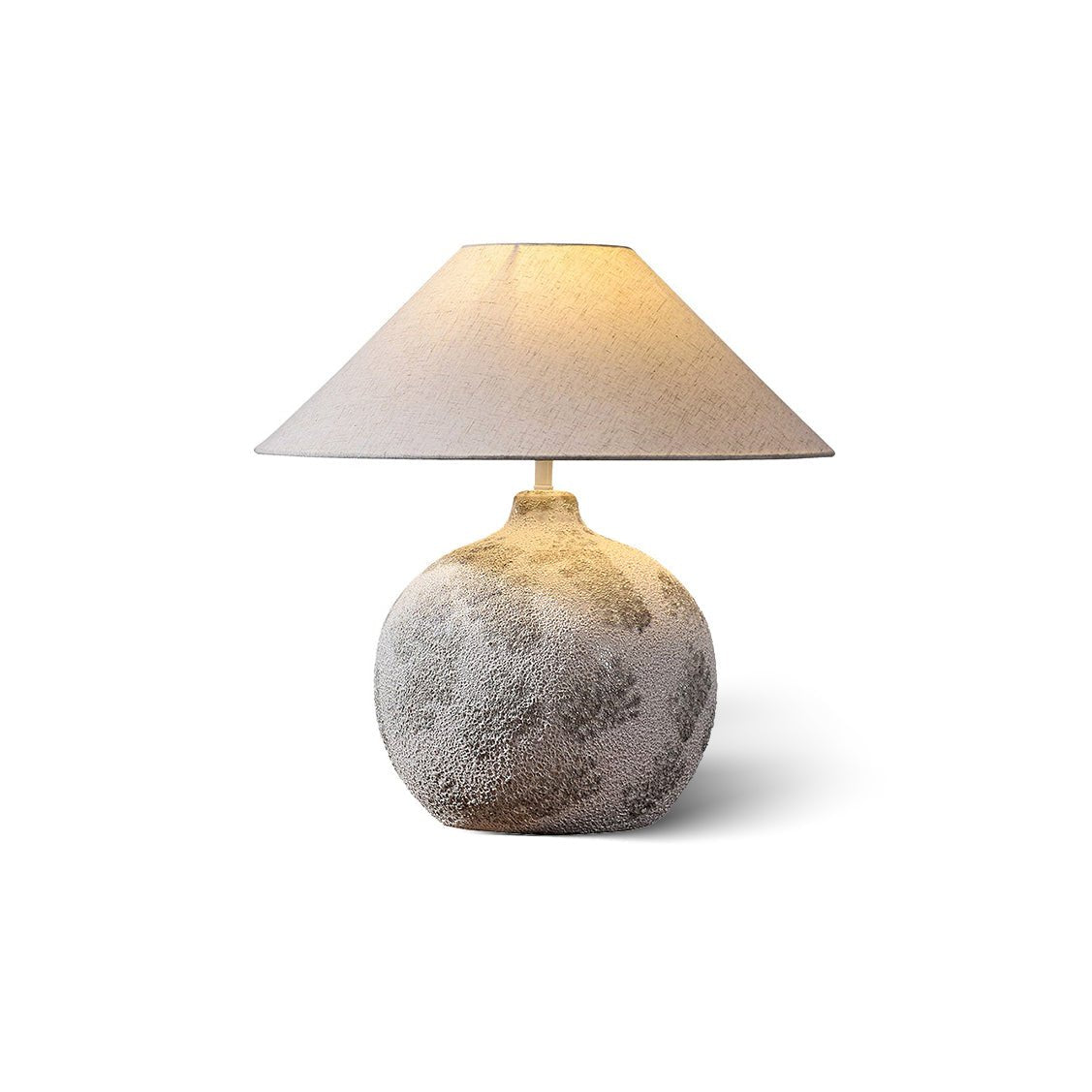 Arosa Modern Ceramic Table Lamp with Fabric Shade and Natural Textured Base Reading Light