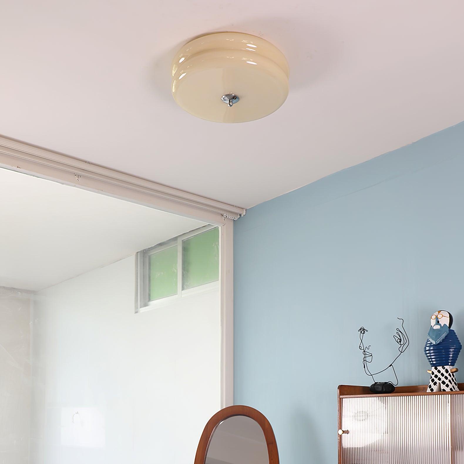 Vintage Art Deco Integrated LED Flush Mount Ceiling Light for Modern Interiors