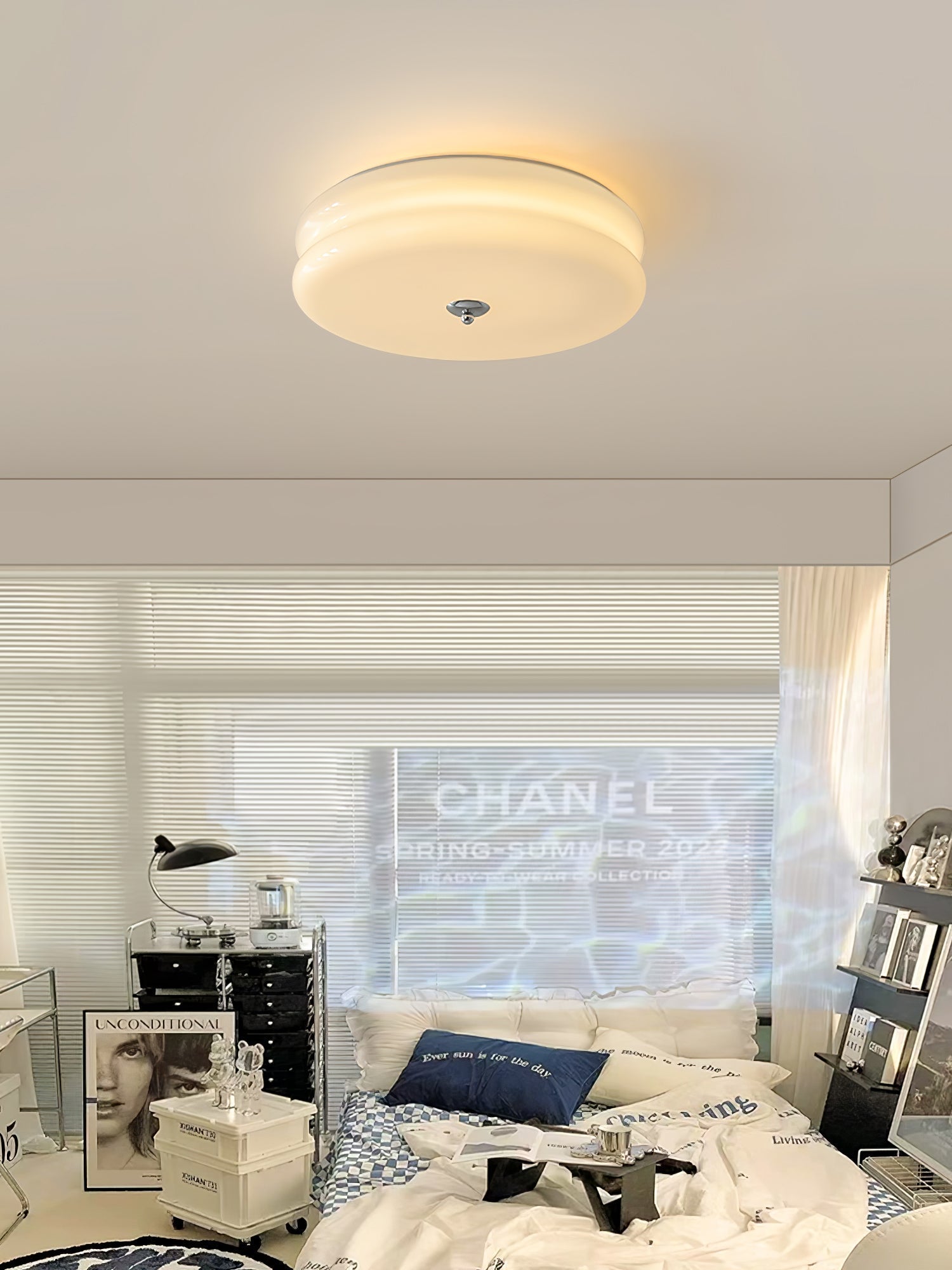 Vintage Art Deco Integrated LED Flush Mount Ceiling Light for Modern Interiors