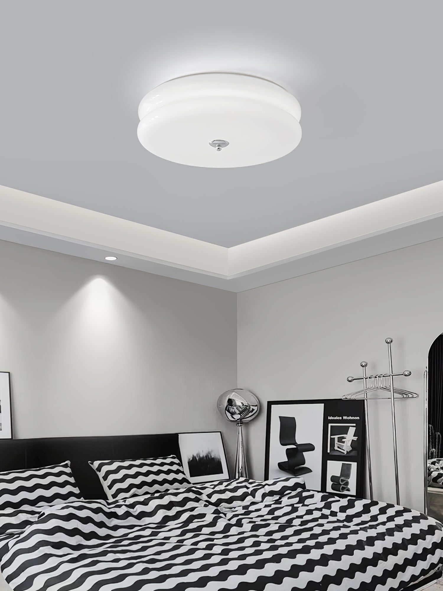 Vintage Art Deco Integrated LED Flush Mount Ceiling Light for Modern Interiors