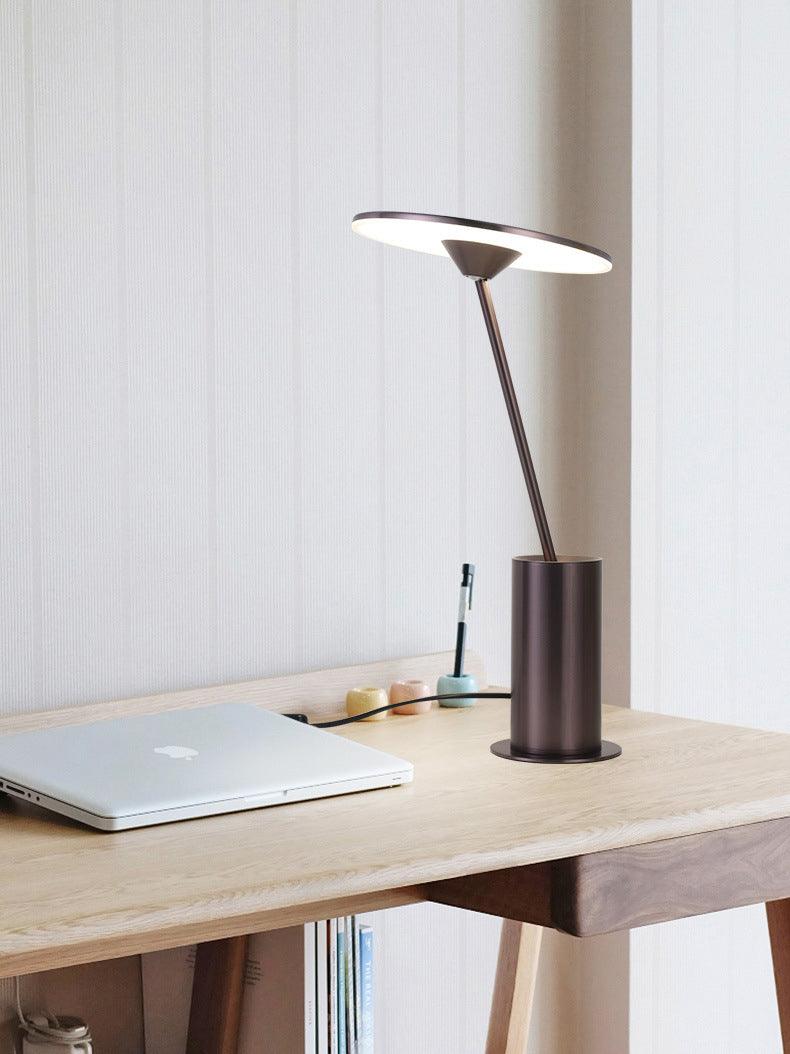 Modern Minimalist Adjustable LED Table Lamp with Stainless Steel Stem for Office and Desk