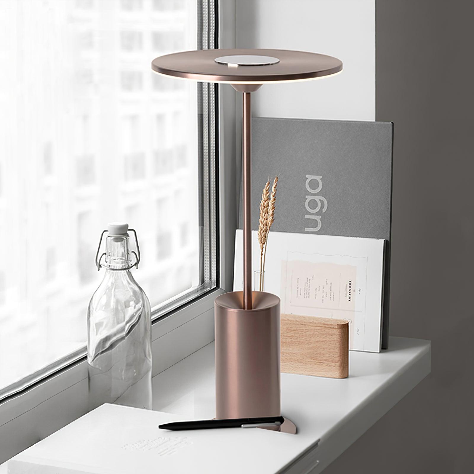 Modern Minimalist Adjustable LED Table Lamp with Stainless Steel Stem for Office and Desk