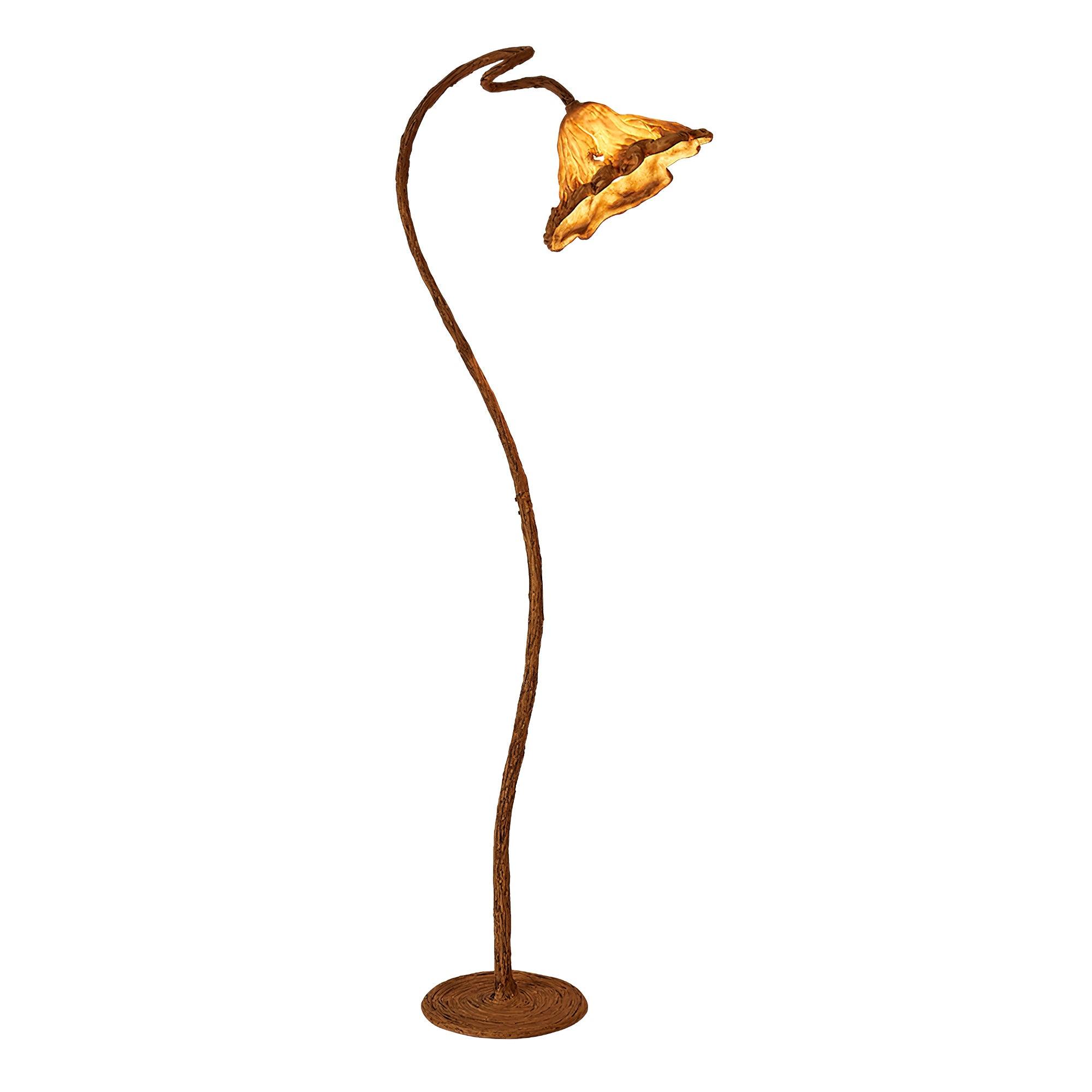Elegant Lotus Leaf Floor Lamp Modern Resin Standing Light with Organic Design