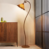 Elegant Lotus Leaf Floor Lamp Modern Resin Standing Light with Organic Design