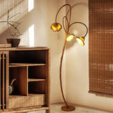 Elegant Lotus Leaf Floor Lamp Modern Resin Standing Light with Organic Design