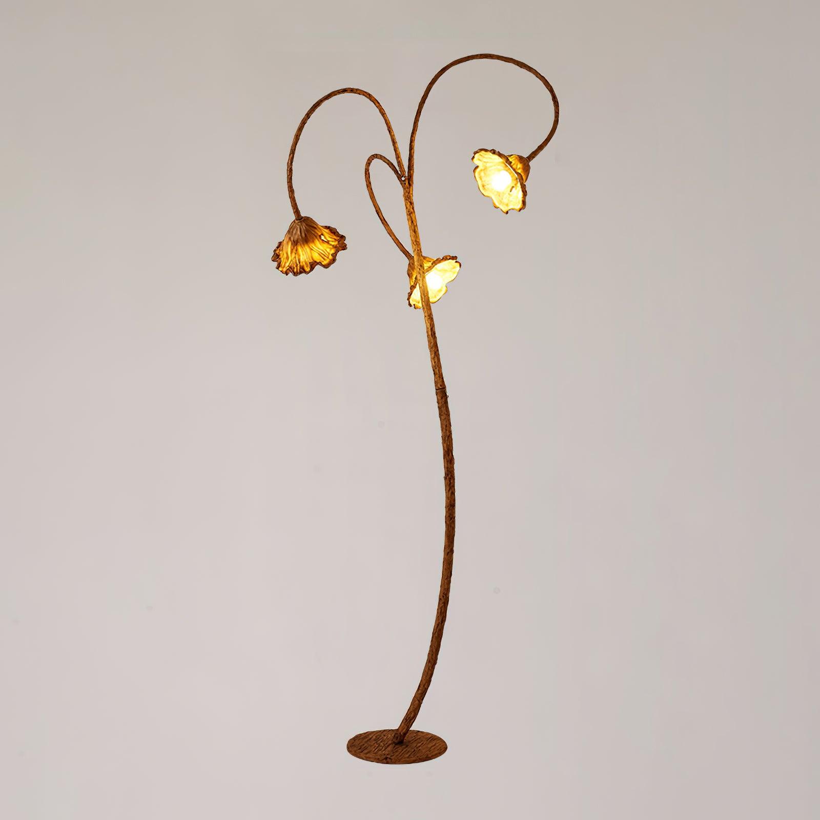 Elegant Lotus Leaf Floor Lamp Modern Resin Standing Light with Organic Design
