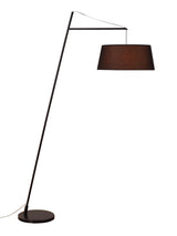 Modern Arturo Adjustable Arc Floor Lamp in Black Metal with Fabric Shade