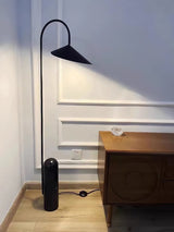 Arum Leaf Shaped Shade Standing Light with Elegant Marble Base for Modern Interiors