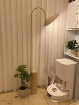 Arum Leaf Shaped Shade Standing Light with Elegant Marble Base for Modern Interiors