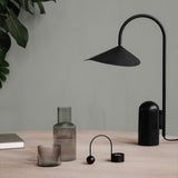 Arum Minimalist Accent Table Lamp with Adjustable Metal Shade and Marble Base