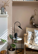 Arum Minimalist Accent Table Lamp with Adjustable Metal Shade and Marble Base