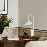 Arum Minimalist Accent Table Lamp with Adjustable Metal Shade and Marble Base