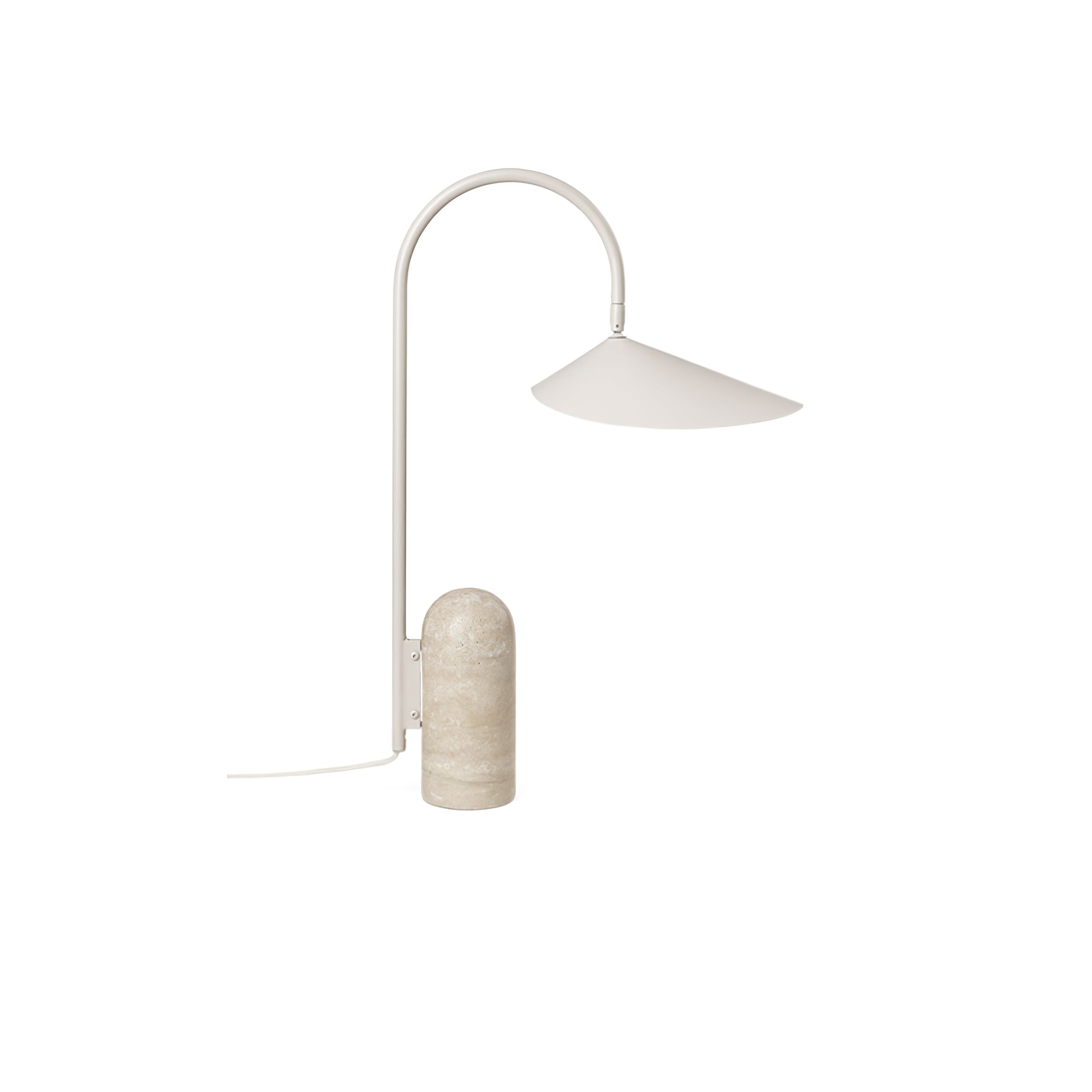 Arum Minimalist Accent Table Lamp with Adjustable Metal Shade and Marble Base