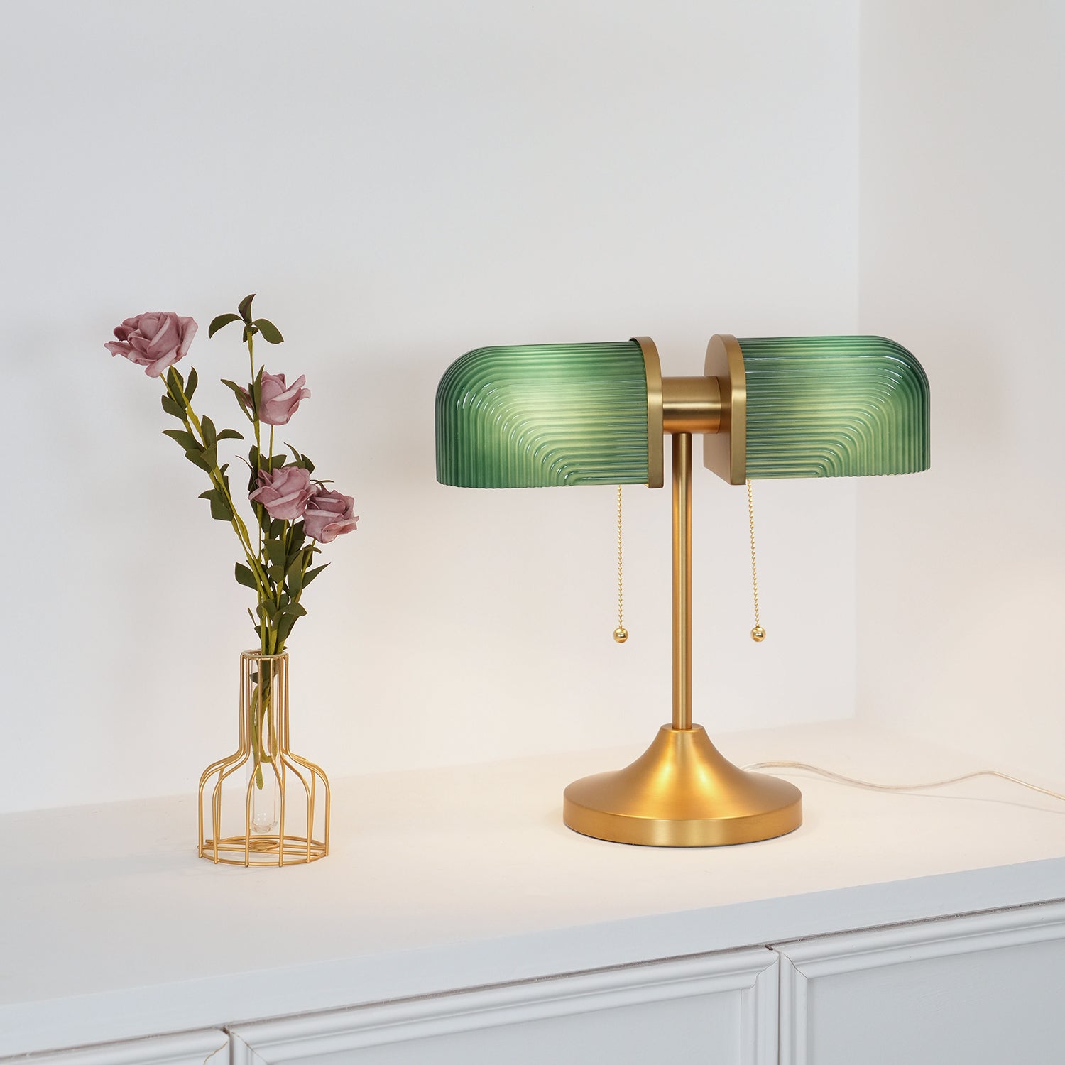 Ashby Retro Mushroom Table Lamp with Integrated LED and Metal Glass Body