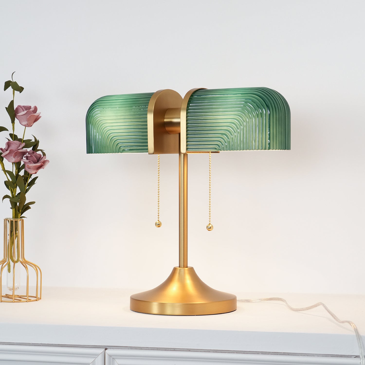 Ashby Retro Mushroom Table Lamp with Integrated LED and Metal Glass Body