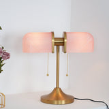 Ashby Retro Mushroom Table Lamp with Integrated LED and Metal Glass Body