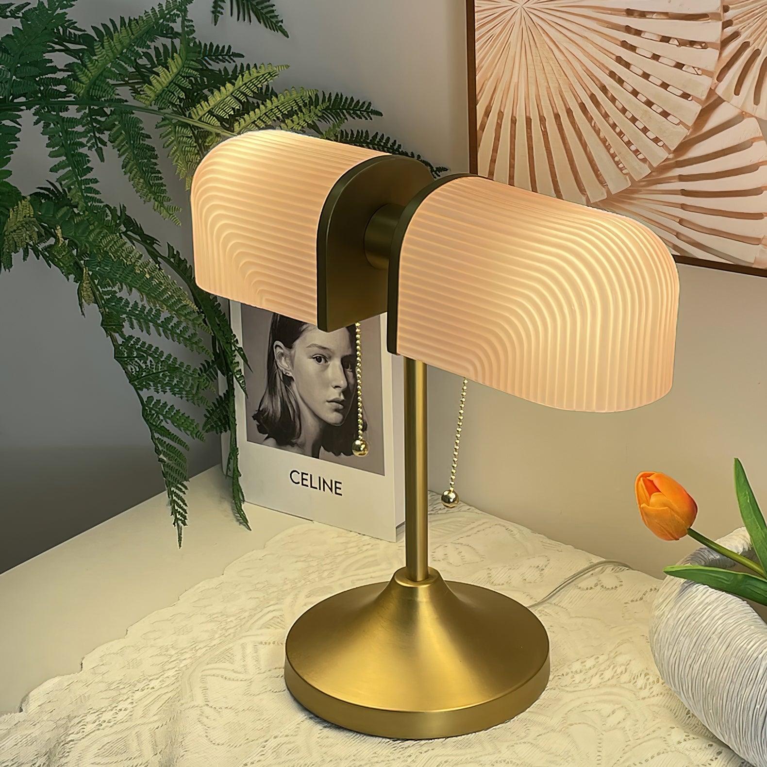 Ashby Retro Mushroom Table Lamp with Integrated LED and Metal Glass Body