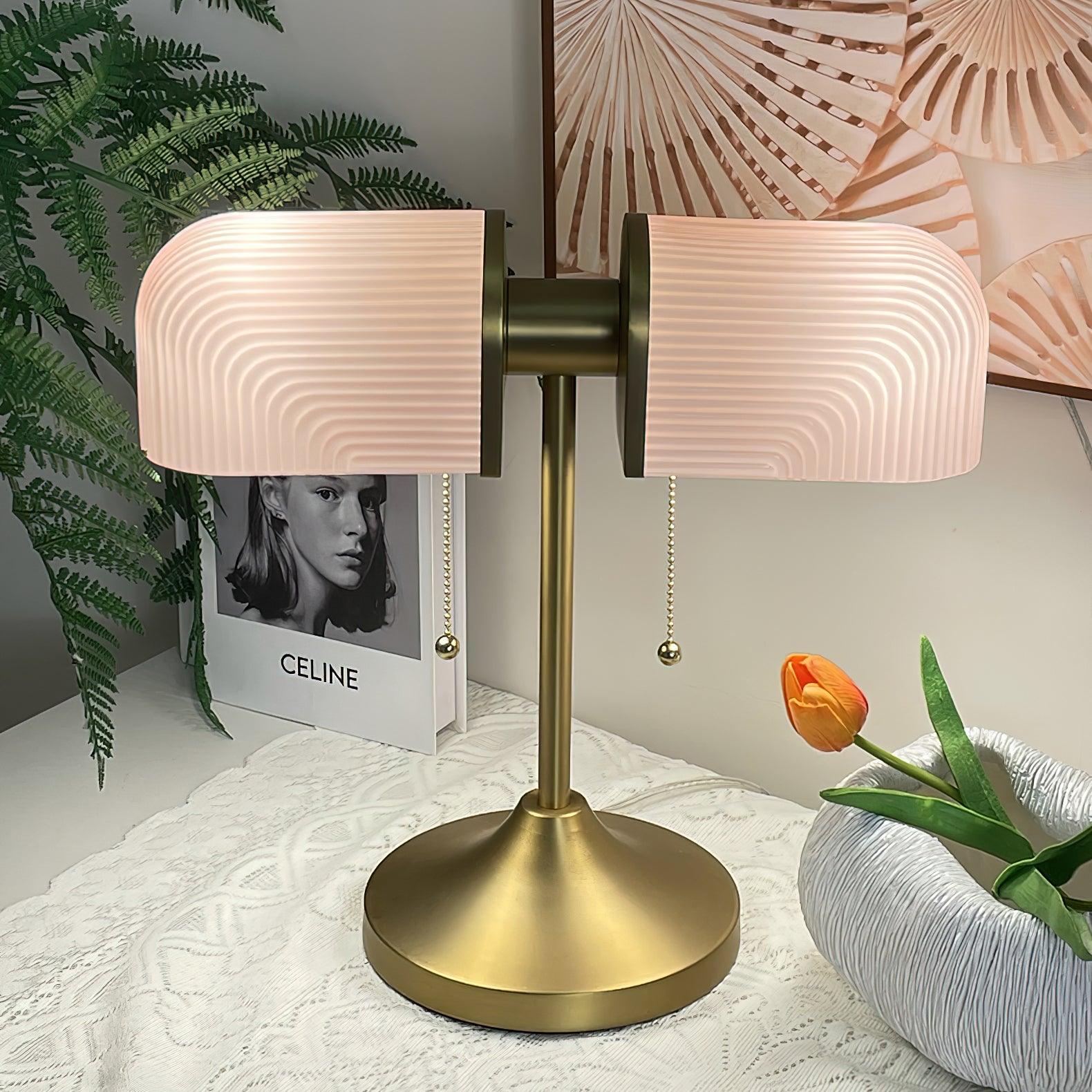 Ashby Retro Mushroom Table Lamp with Integrated LED and Metal Glass Body