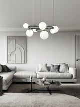 contemporary-brass-frame-chandelier-with-white-glass-shades-modern-multi-head-ceiling-light