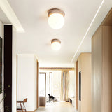 Yellow Travertine Natural Stone Flush Mount Ceiling Light Modern Asteroid Round Lamp