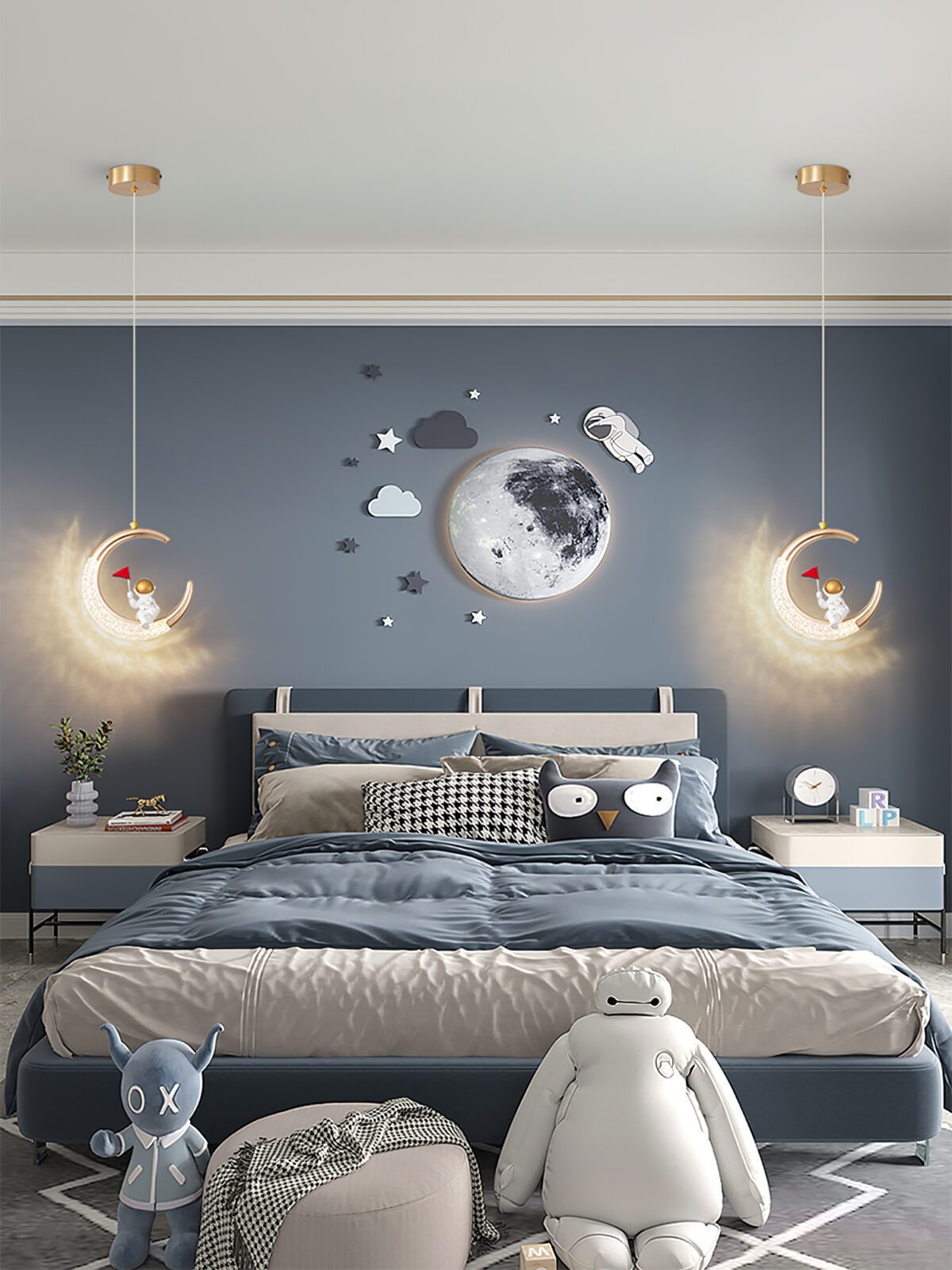 modern-astronaut-moon-resin-led-pendant-light-rose-gold-acrylic-kids-bedroom-lamp