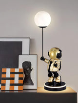 Creative Astronaut Planet Resin Table Lamp Modern Sculptural Bedside Lighting for Kids Room