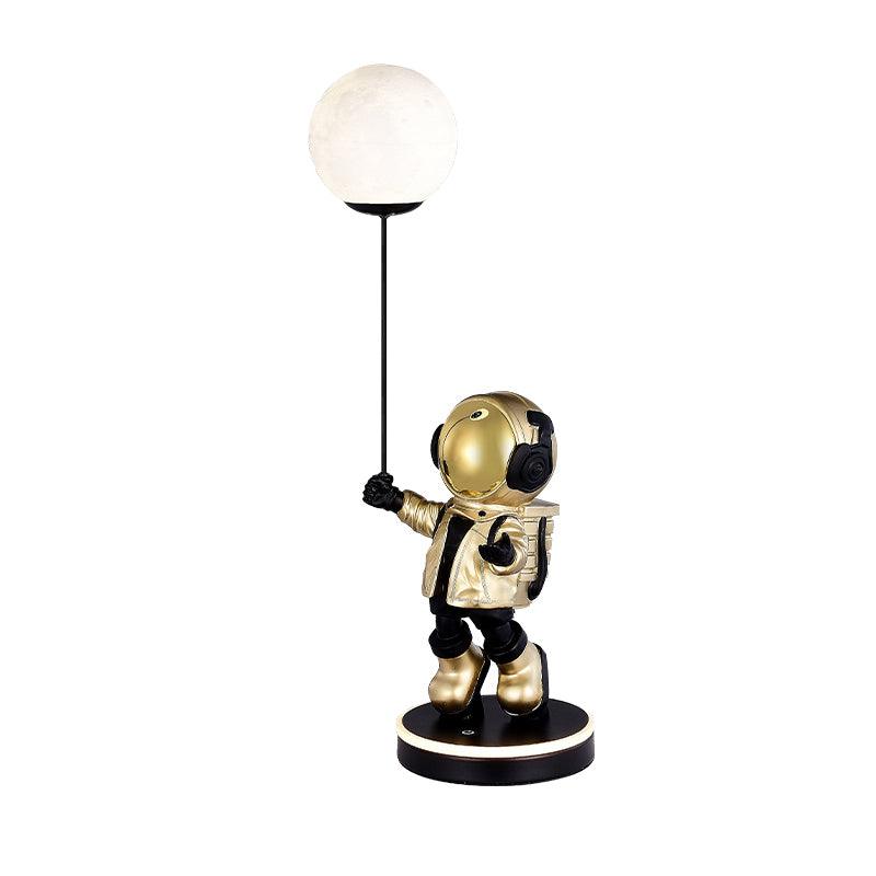 Creative Astronaut Planet Resin Table Lamp Modern Sculptural Bedside Lighting for Kids Room