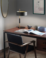 Modern Industrial Iron Desk Lamp with Cylindrical Shade for Workspace and Reading