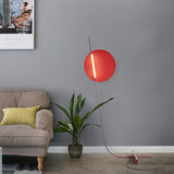 Red Athletes Tall Standing Floor Lamp Modern Minimalist LED Sculpture Light for Living Area