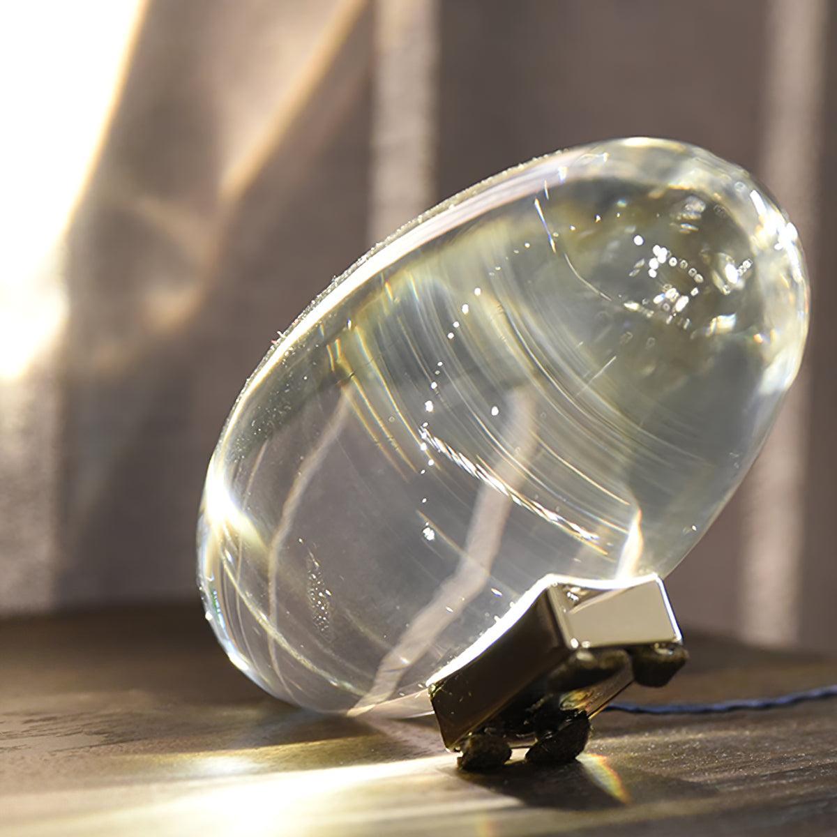 Atman Modern Crystal Oval LED Table Lamp for Bedside and Accent Lighting