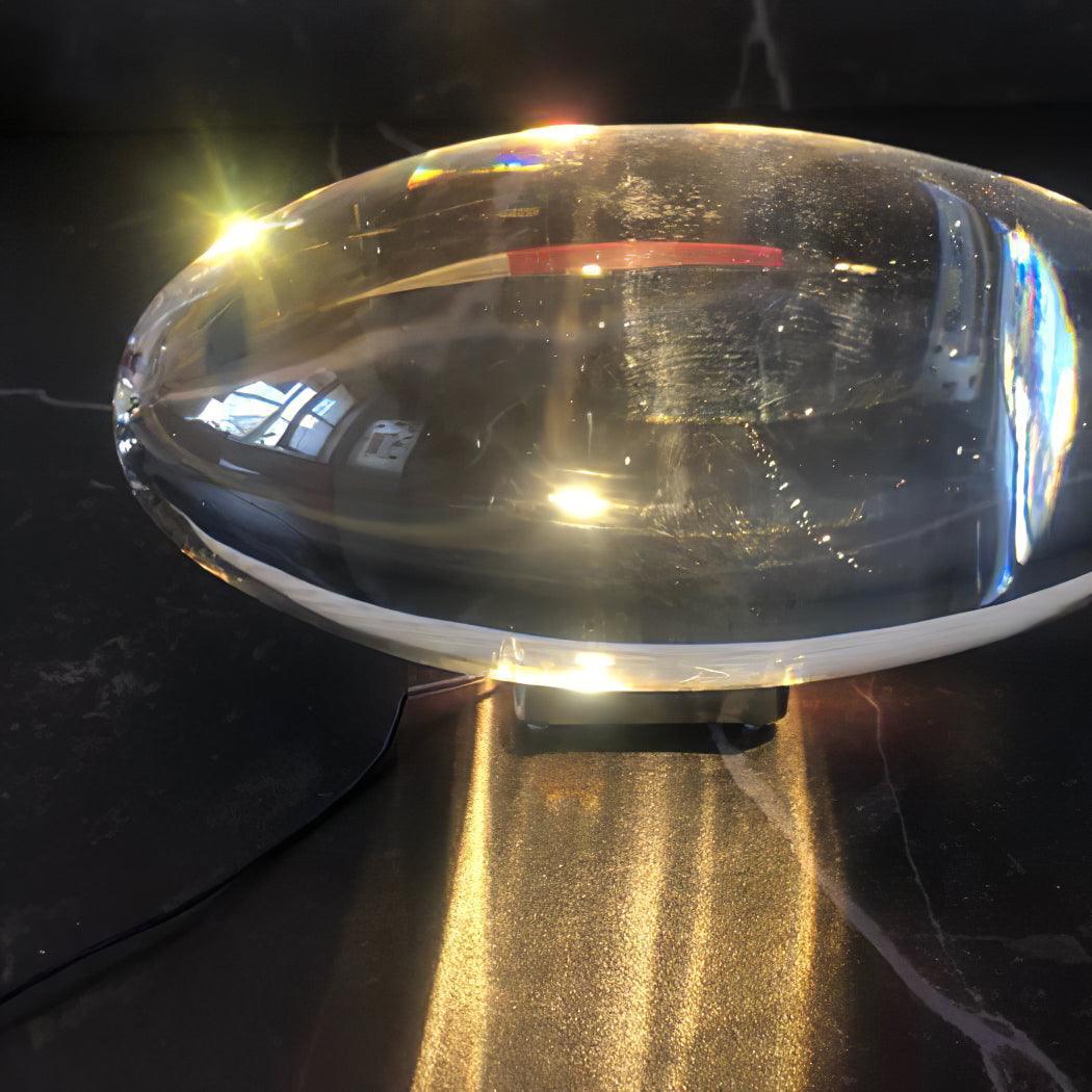 Atman Modern Crystal Oval LED Table Lamp for Bedside and Accent Lighting