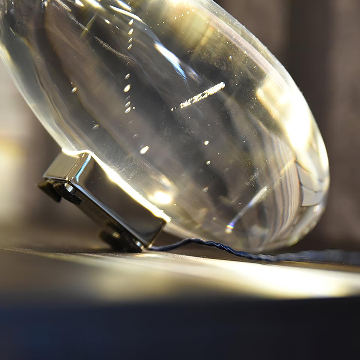 Atman Modern Crystal Oval LED Table Lamp for Bedside and Accent Lighting