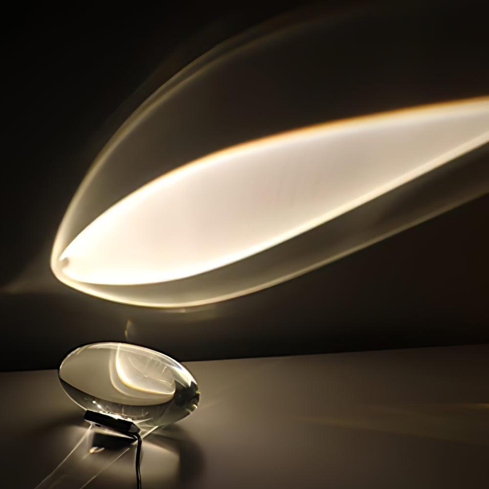 Atman Modern Crystal Oval LED Table Lamp for Bedside and Accent Lighting