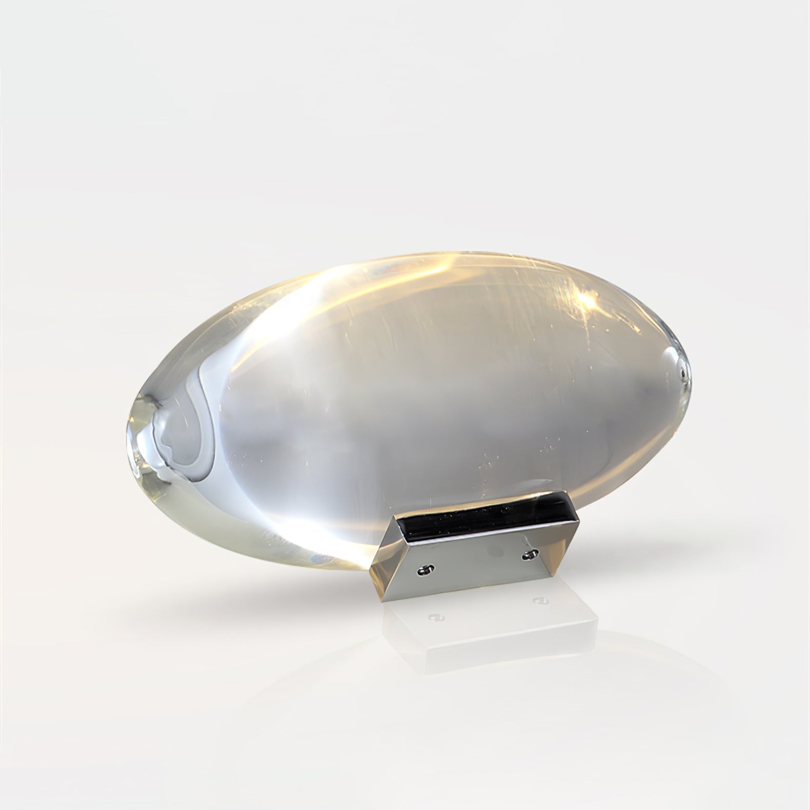 Atman Modern Crystal Oval LED Table Lamp for Bedside and Accent Lighting