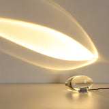 Atman Modern Crystal Oval LED Table Lamp for Bedside and Accent Lighting