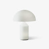 Modern White Blown Glass Mushroom Table Lamp with Geometric Dome Shade for Bedside and Living Room