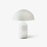 Modern White Blown Glass Mushroom Table Lamp with Geometric Dome Shade for Bedside and Living Room
